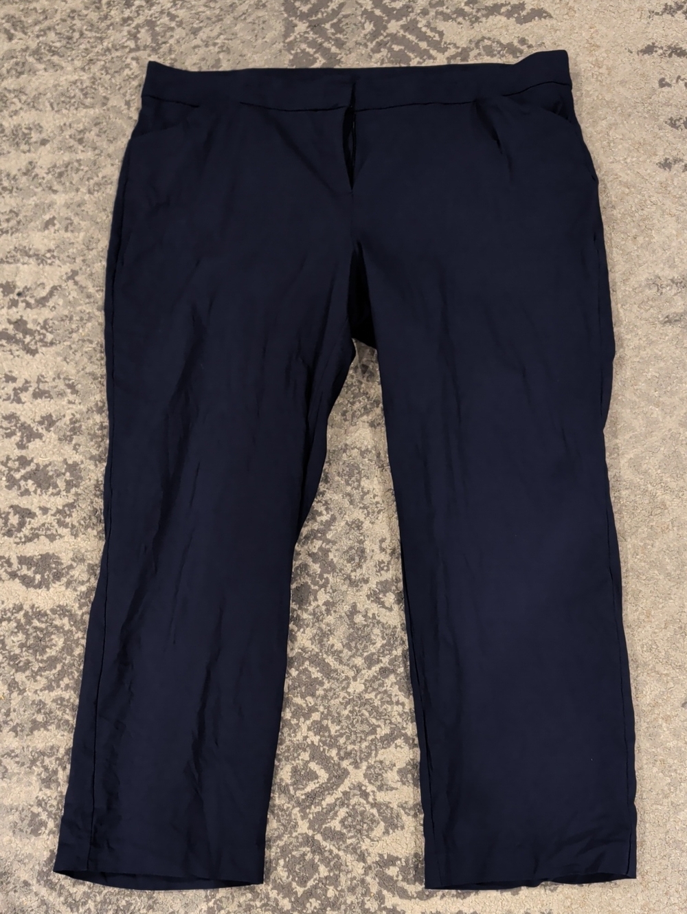 JM Collection Navy Straight-Leg Pants